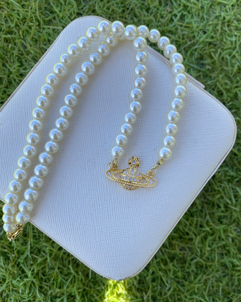 Mini Saturn Pearl Necklace