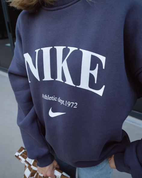 Swooshy Vintage Navy Blue Sweatshirt