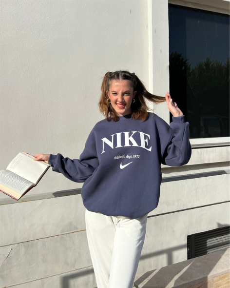 Swooshy Vintage Navy Blue Sweatshirt
