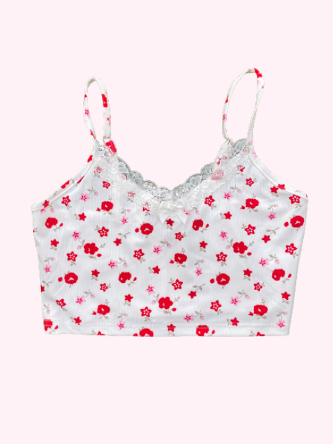 Floral Coquette Crop Top