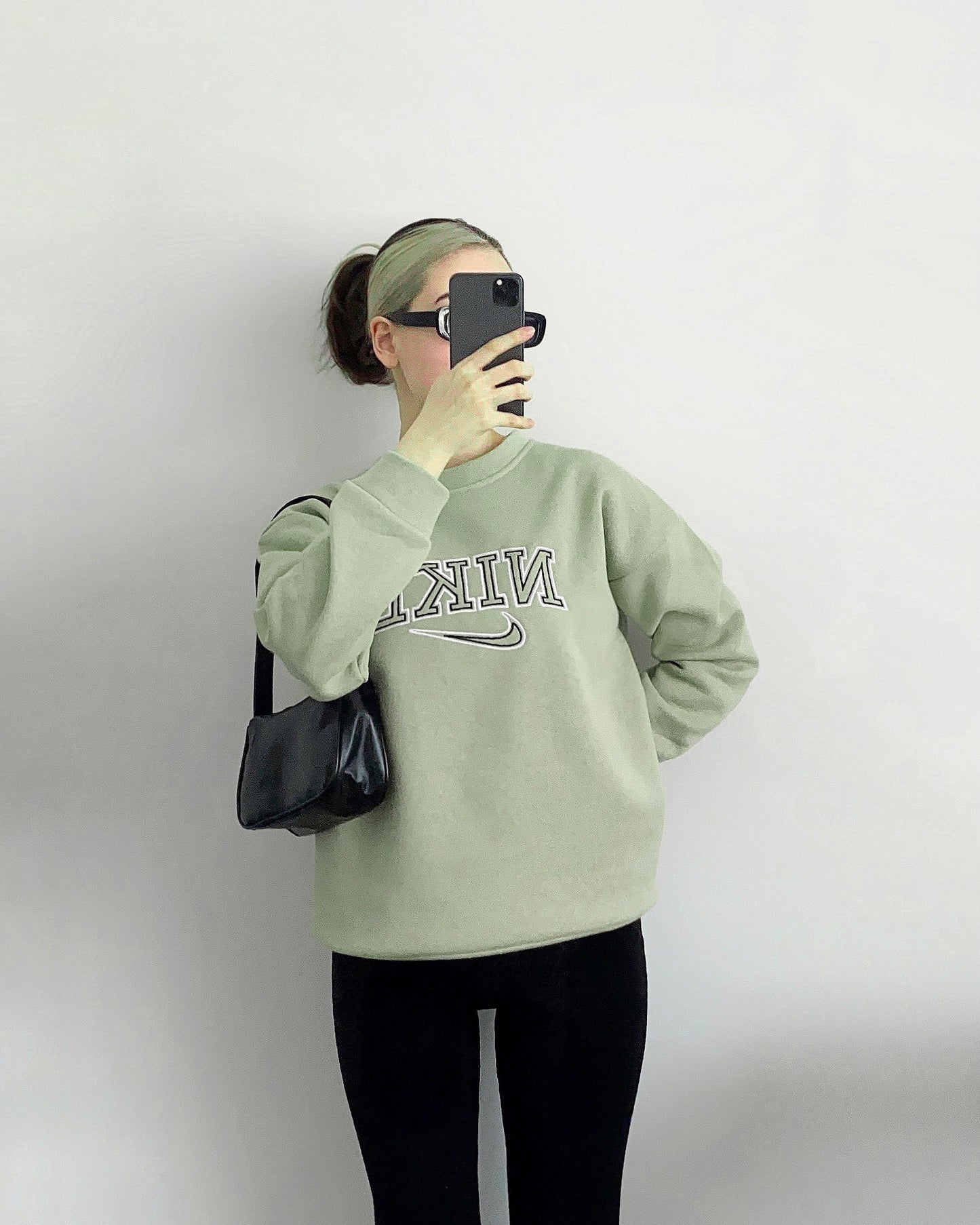 Swooshy Vintage Sage Green Sweatshirt