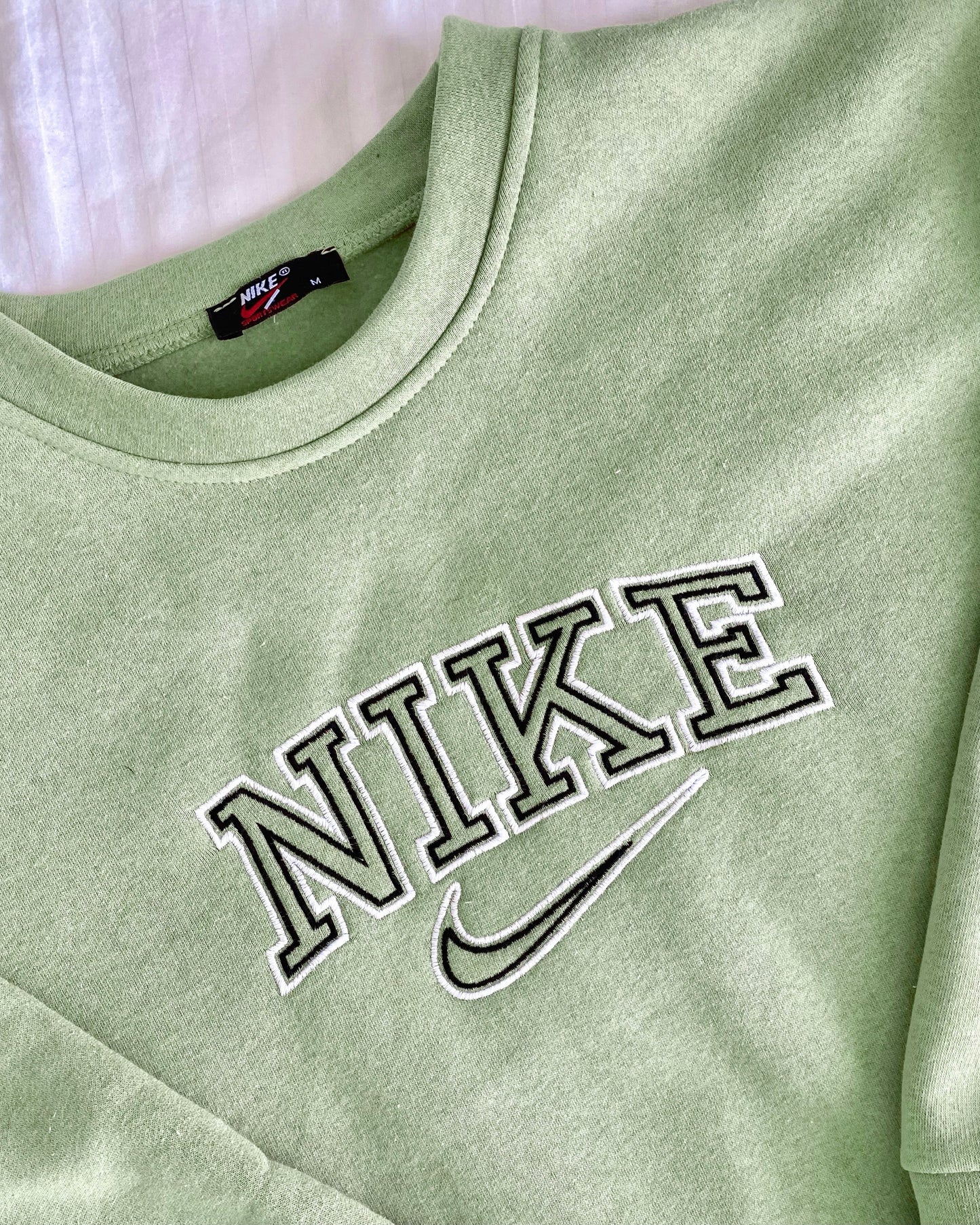 Swooshy Vintage Sage Green Sweatshirt