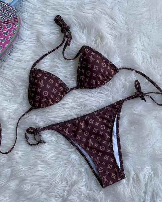 Luxe Luna Brown Bikini Set