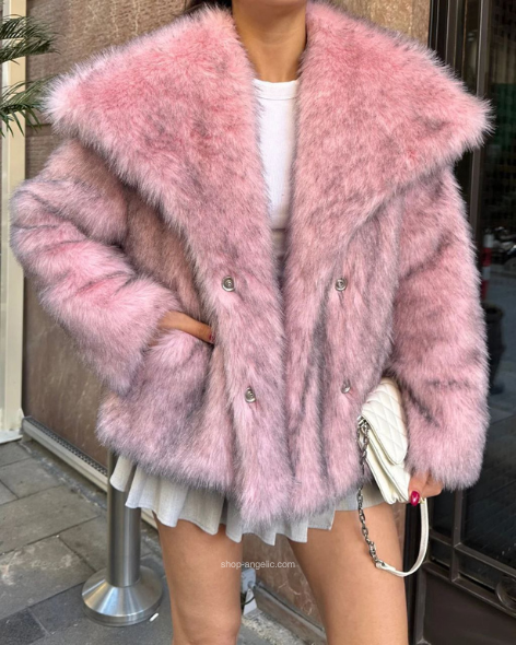 La Diva Ash Pink Fur Coat – Angelic Shop