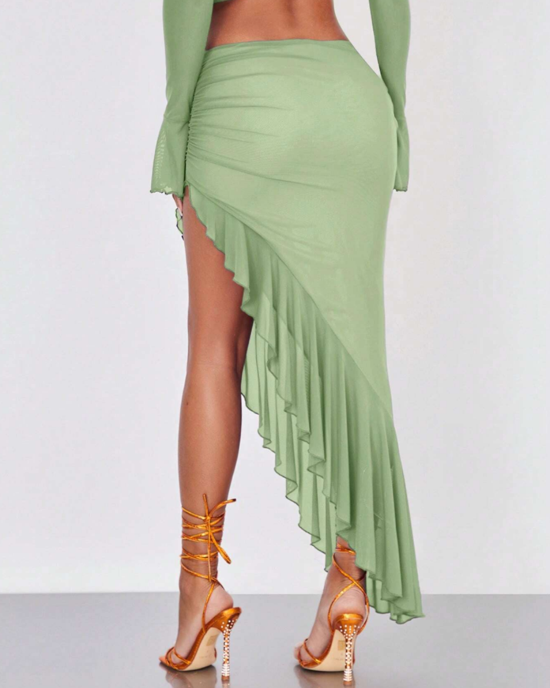 Ruffle Green Skirt