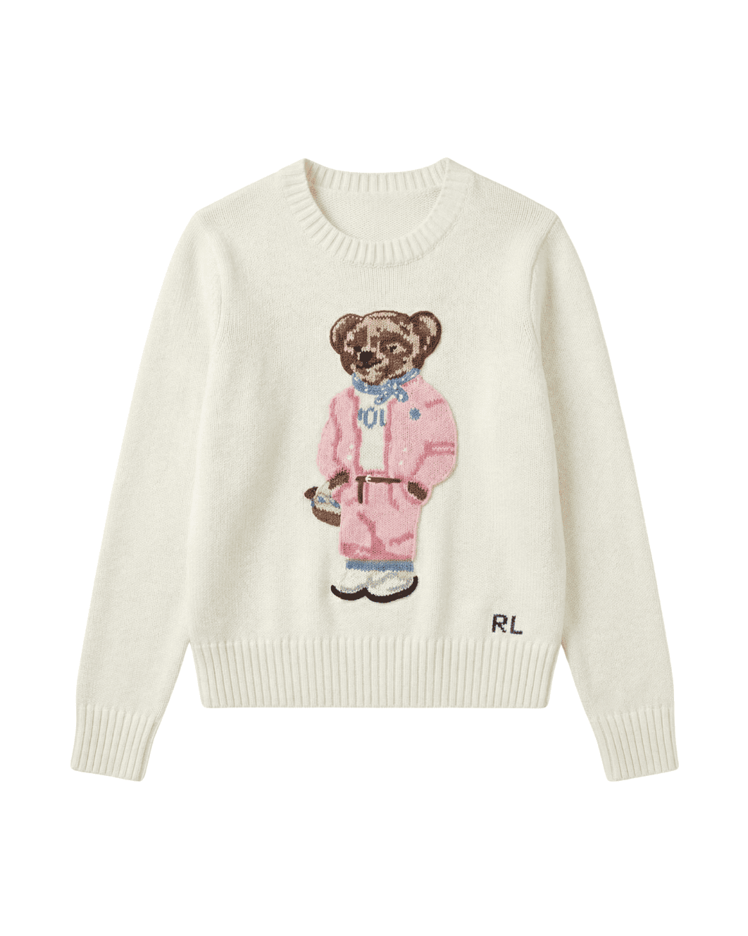 Vanilla white teddy bear sweater inspired by Ralph Lauren, clean girl aesthetic Lebanon.